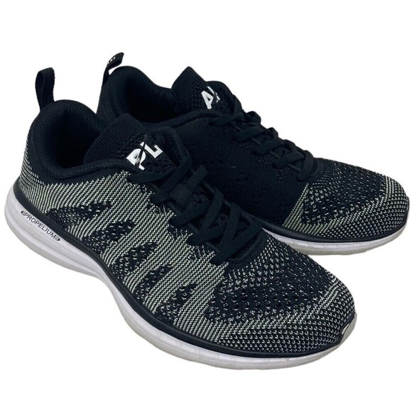 APL Techloom Pro Black Mesh Knit Sneakers Athletic Propulsion Labs Sz 6.5 - Picture 1 of 10